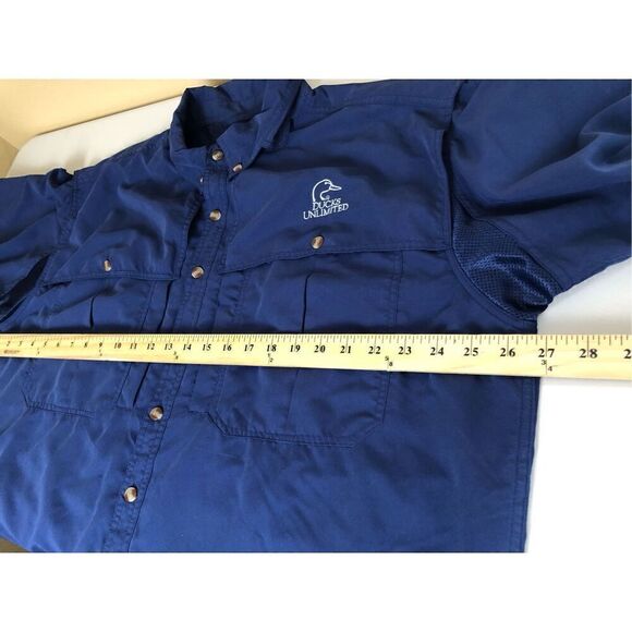 Ducks Unlimited Men's Vented Blue Fishing Shirt SZ XL - Picture 6 of 9